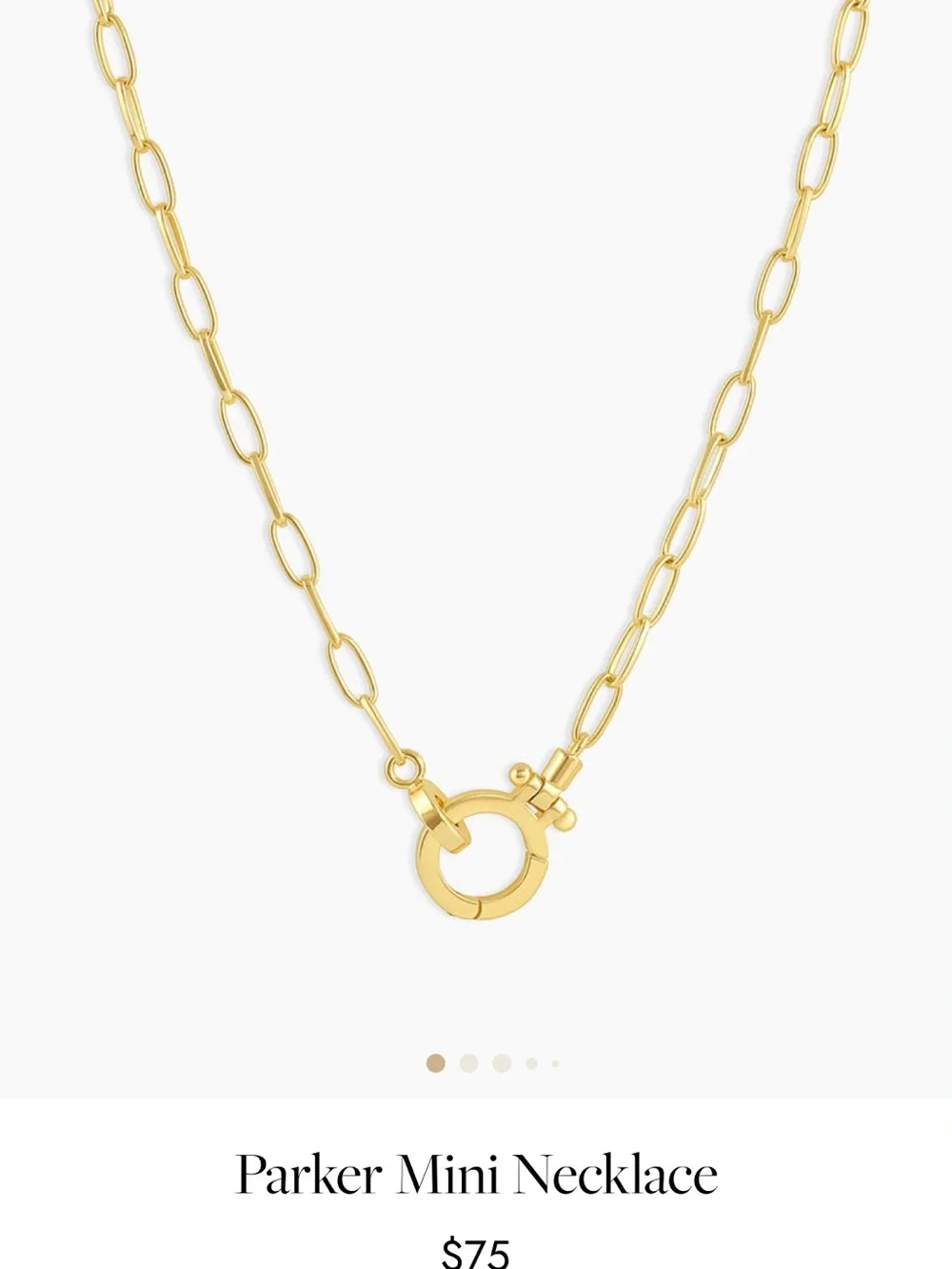 Gorjana Mini Parker Necklace - 14k Gold Plated 17” - Picture 5 of 5